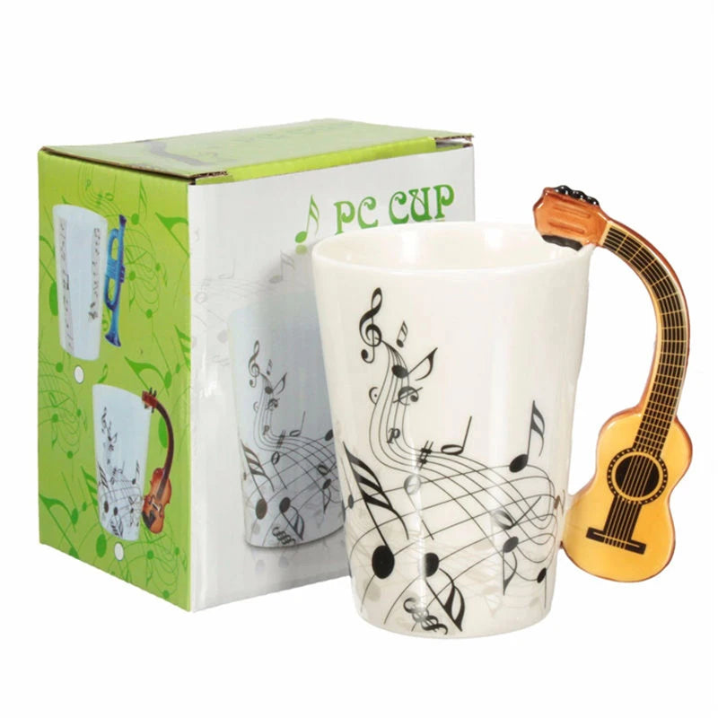 Ceramic Cup Music Creative Water Cup Musical Note Mug Gift Coffee Cup Musical Instrument Handle