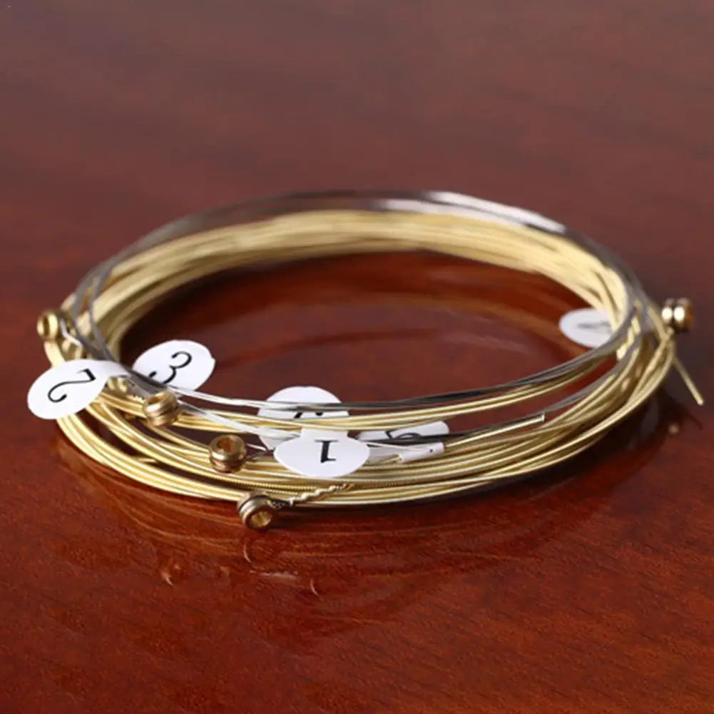 6pcs/set Universal Acoustic Guitar String Brass Hexagonal Steel Core