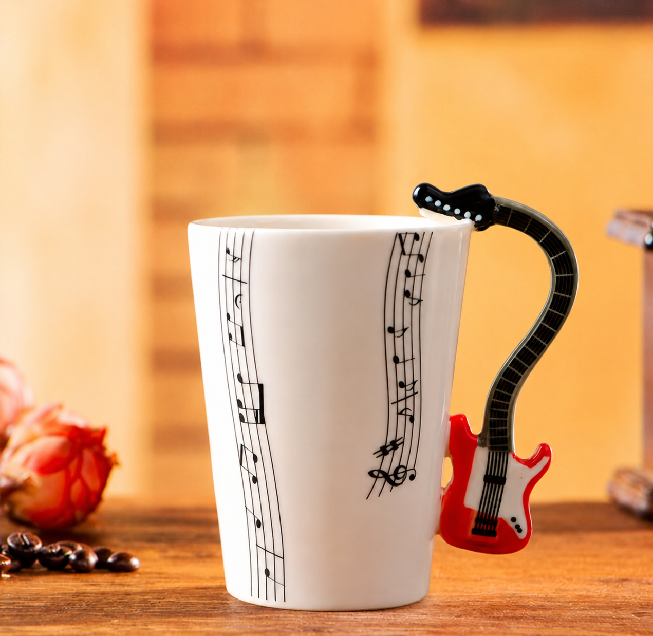 Ceramic Cup Music Creative Water Cup Musical Note Mug Gift Coffee Cup Musical Instrument Handle