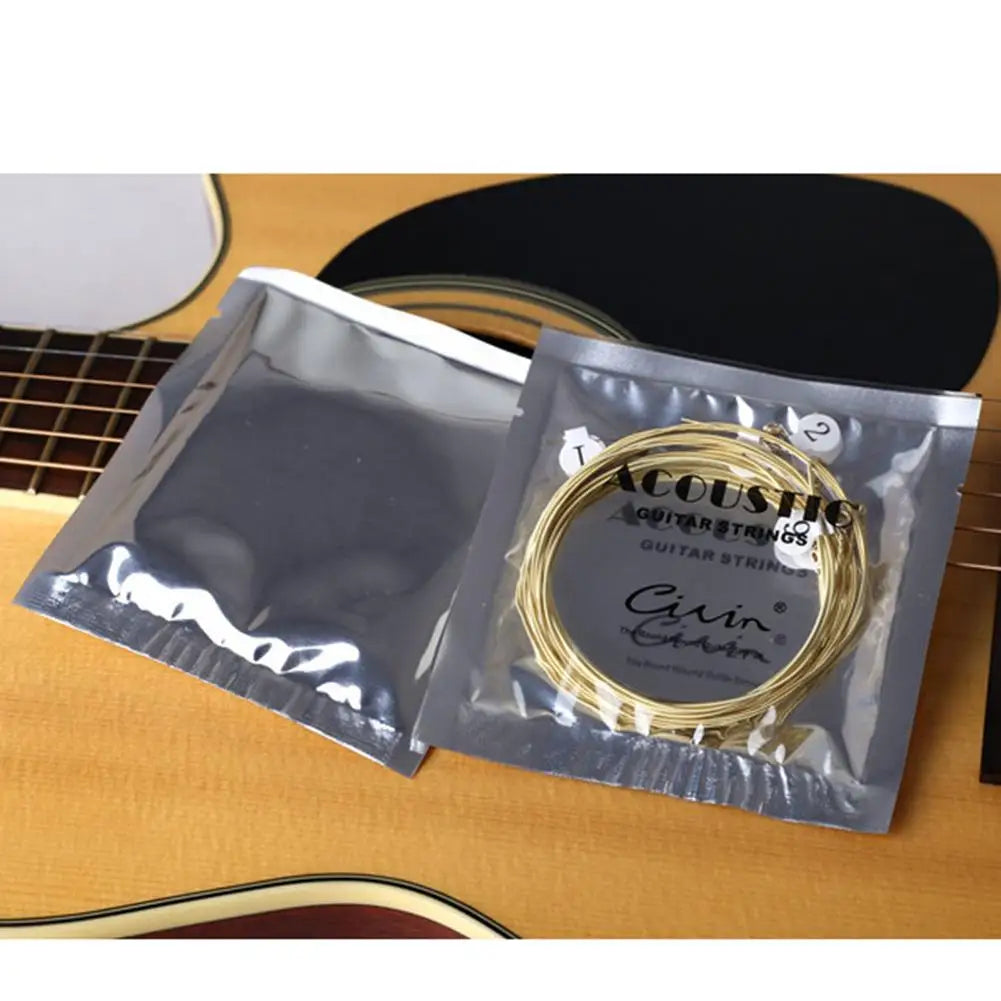 6pcs/set Universal Acoustic Guitar String Brass Hexagonal Steel Core