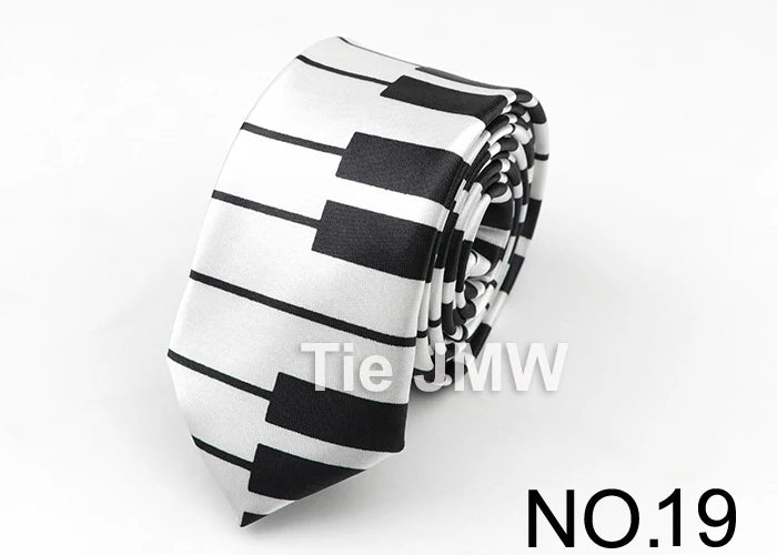 Music Lover's Tie - Piano & Guitar Printed Necktie, Ideal Gift
