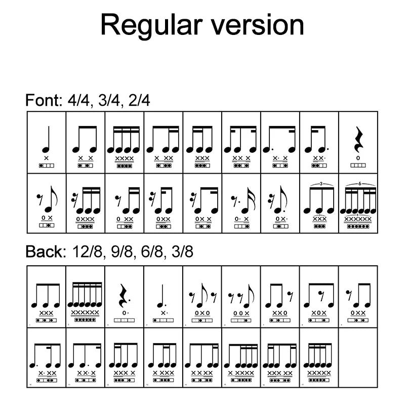 Rhythm Practice Card Visual Music Flash Card Note Training Card Music Teaching Props For Musical Instrument Piano Drum Guitar