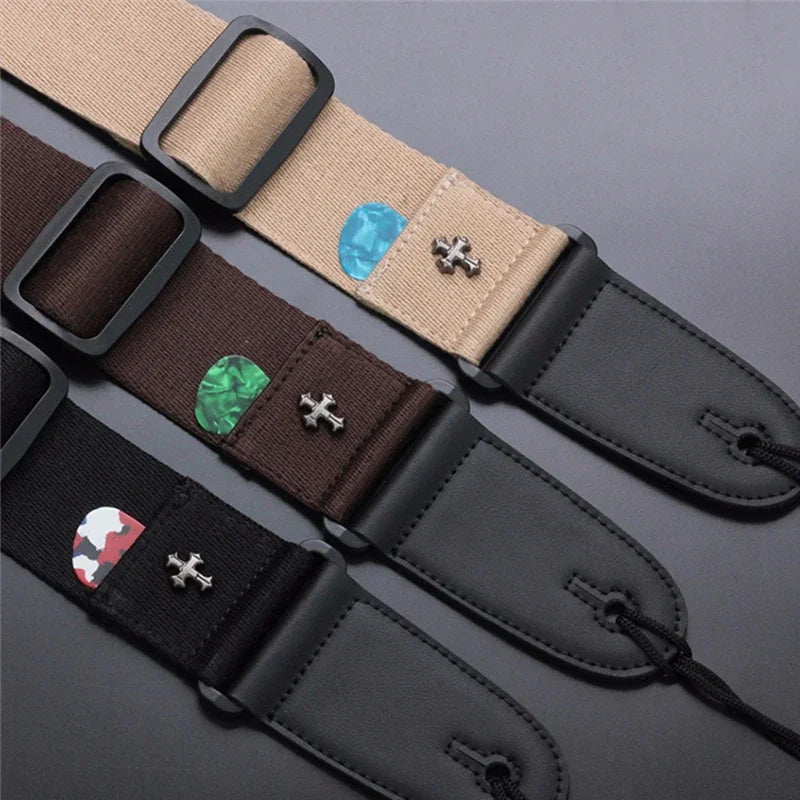 Electric Guitar Strap Acoustic Belt Straps Vintage Cross Personality Guitar Straps