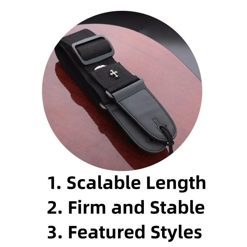 Electric Guitar Strap Acoustic Belt Straps Vintage Cross Personality Guitar Straps