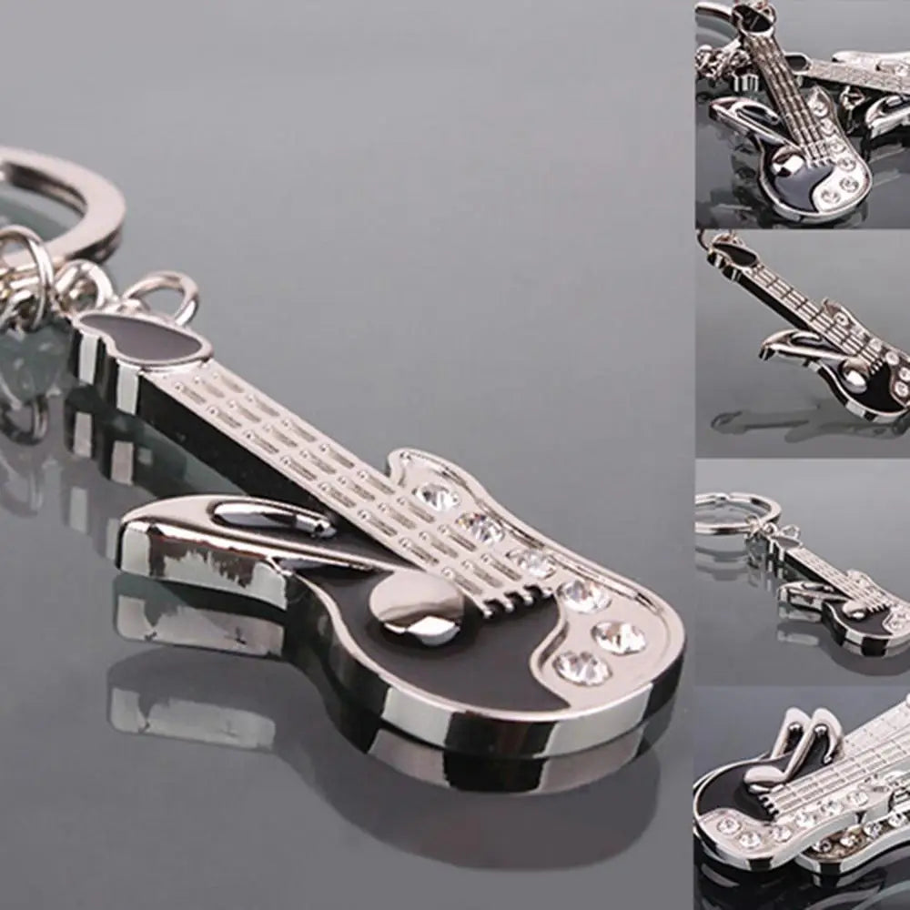 Vintage Guitar Pendant Keychain: Mini Music Instrument Keychain Gift
