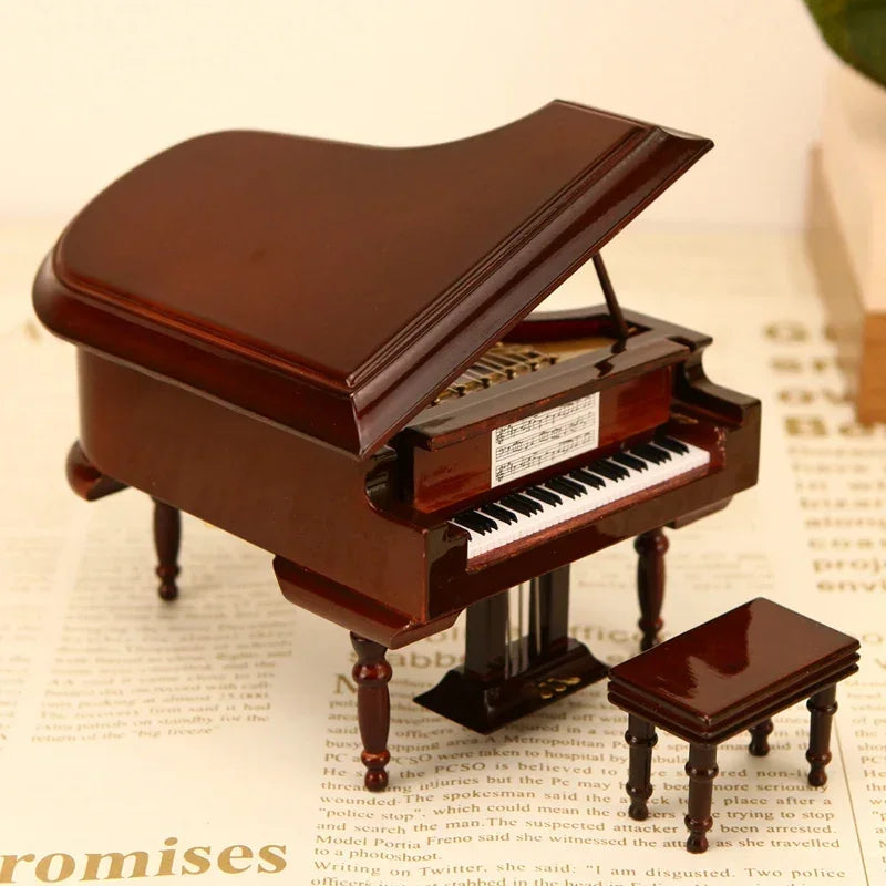 Mini Piano Wooden Decorative Ornament Handmade