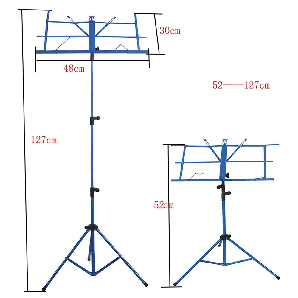 Adjustable Portable Stainless Foldable Music Sheet Tripod Stan