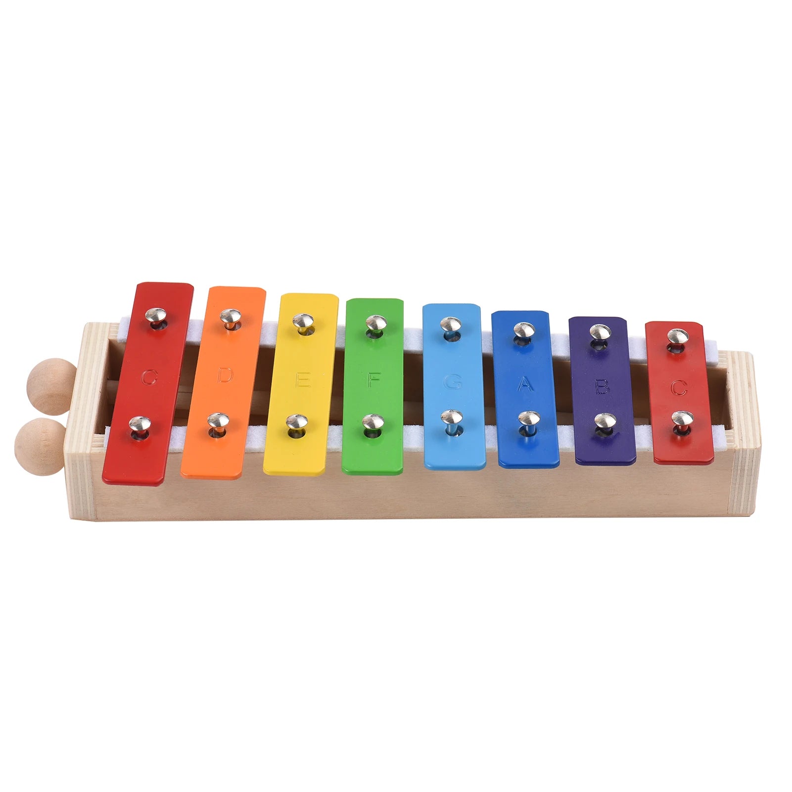 Percussion Musical Instrument 8 Keys Compact Size Xylophone Glockenspiel with Wooden Mallets