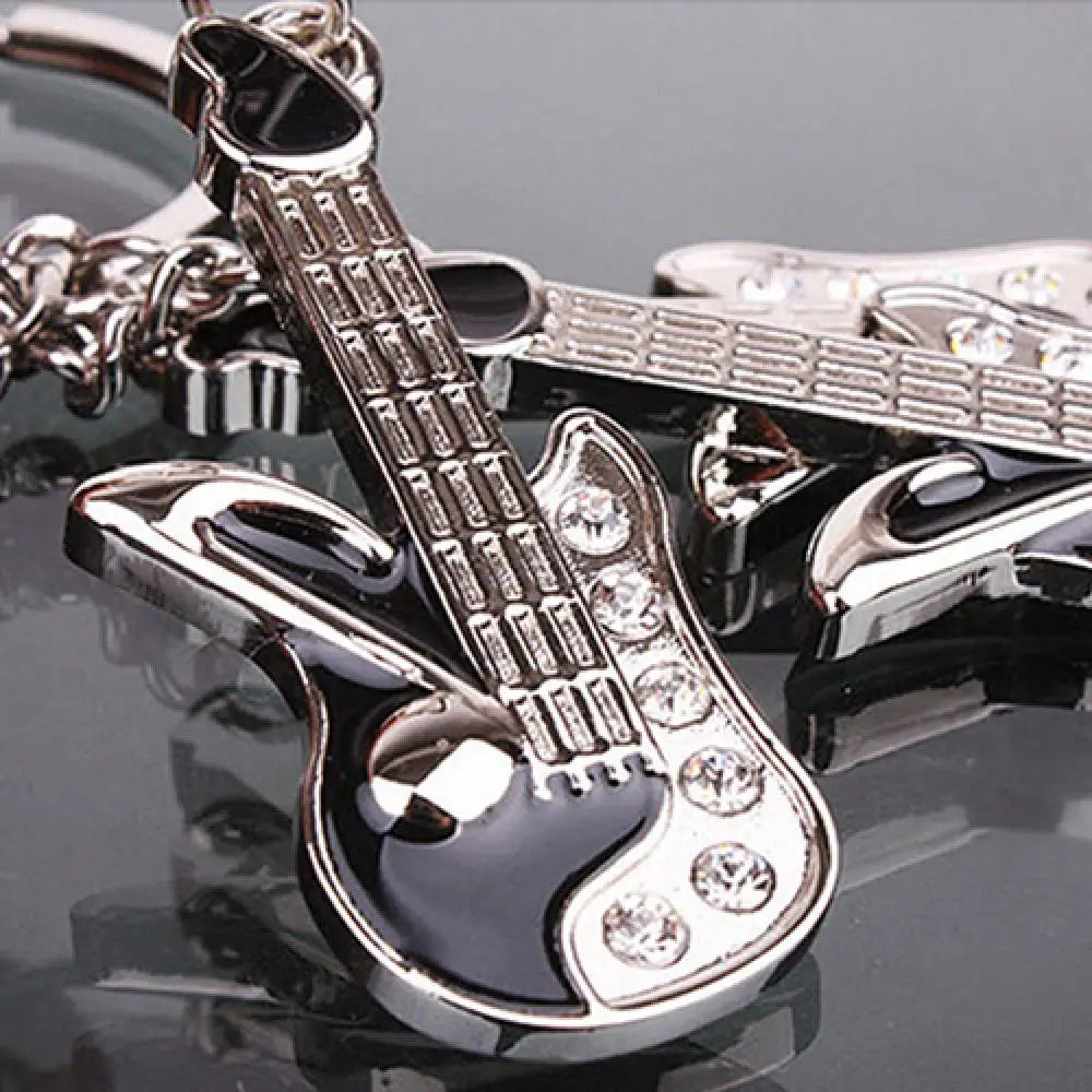 Vintage Guitar Pendant Keychain: Mini Music Instrument Keychain Gift