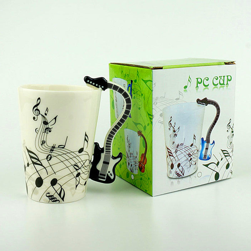 Ceramic Cup Music Creative Water Cup Musical Note Mug Gift Coffee Cup Musical Instrument Handle