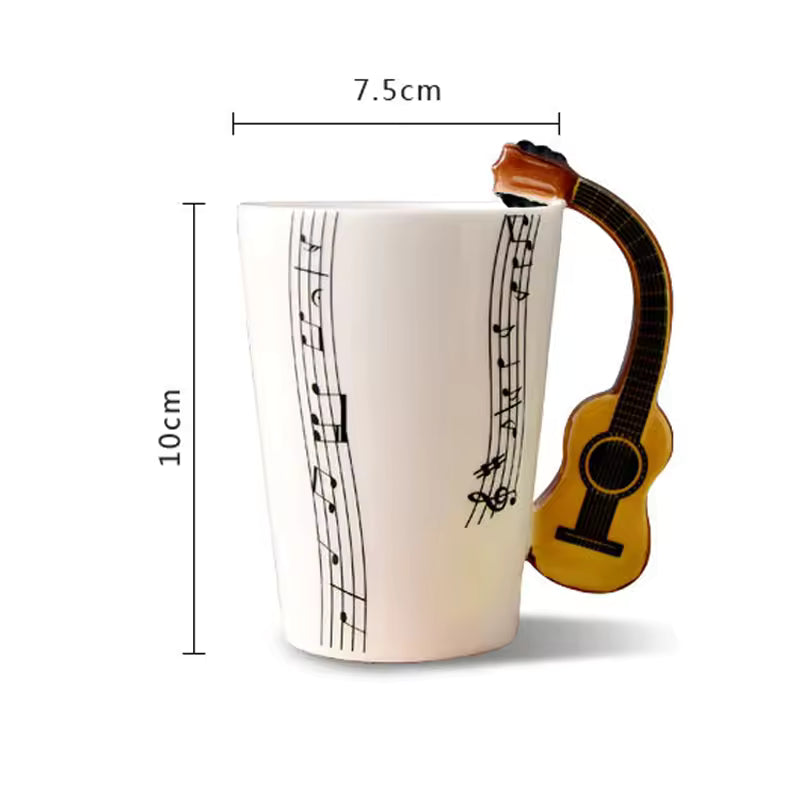 Ceramic Cup Music Creative Water Cup Musical Note Mug Gift Coffee Cup Musical Instrument Handle