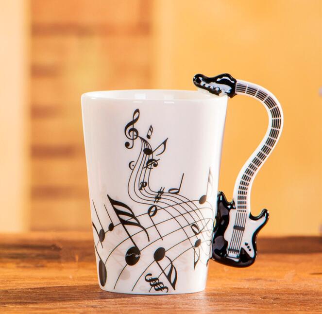 Ceramic Cup Music Creative Water Cup Musical Note Mug Gift Coffee Cup Musical Instrument Handle