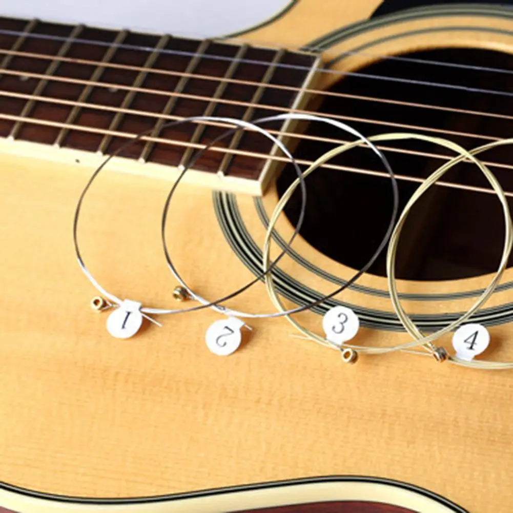 6pcs/set Universal Acoustic Guitar String Brass Hexagonal Steel Core