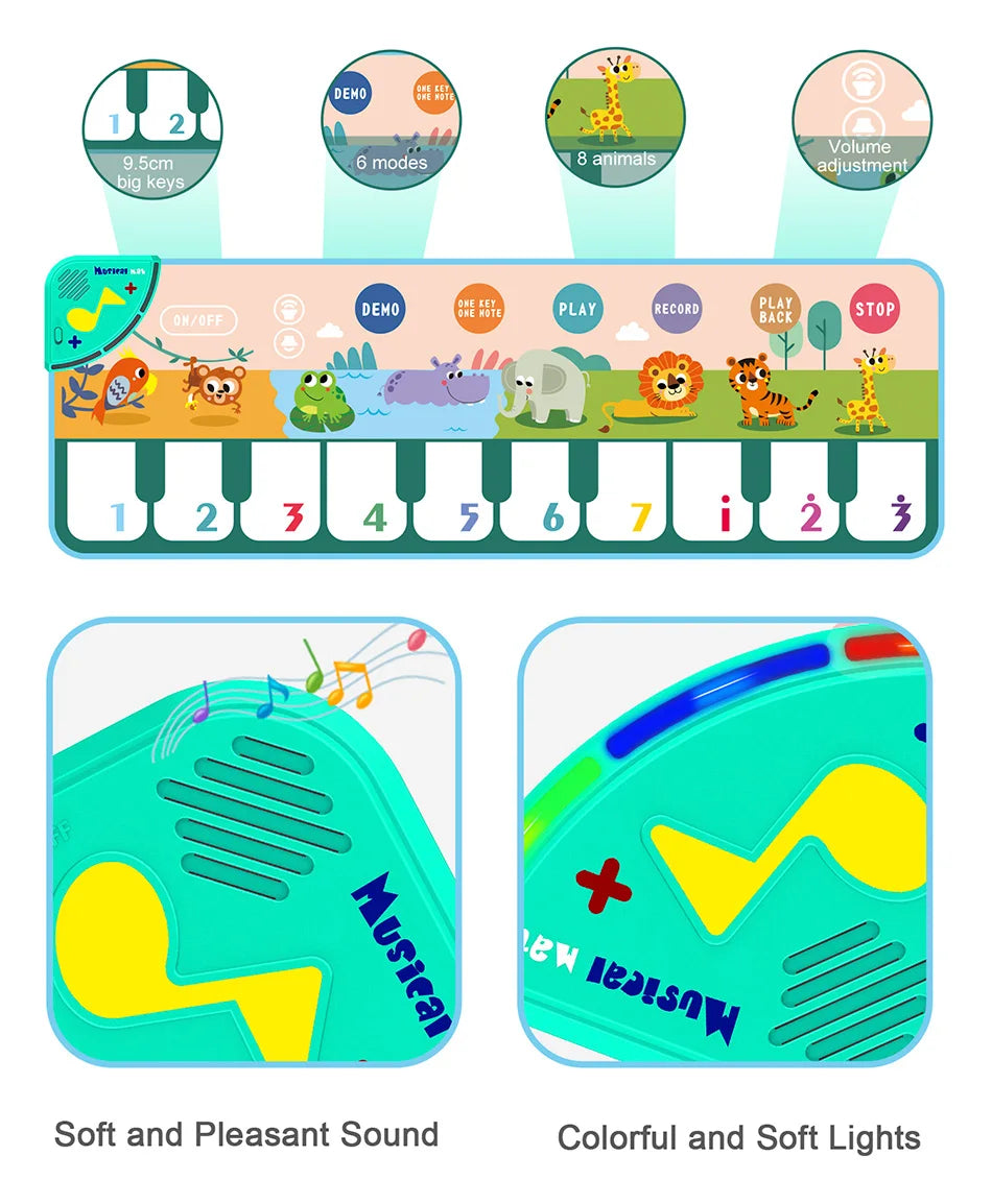 Educational Musical Piano Floor Mat for Kids Toddlers
