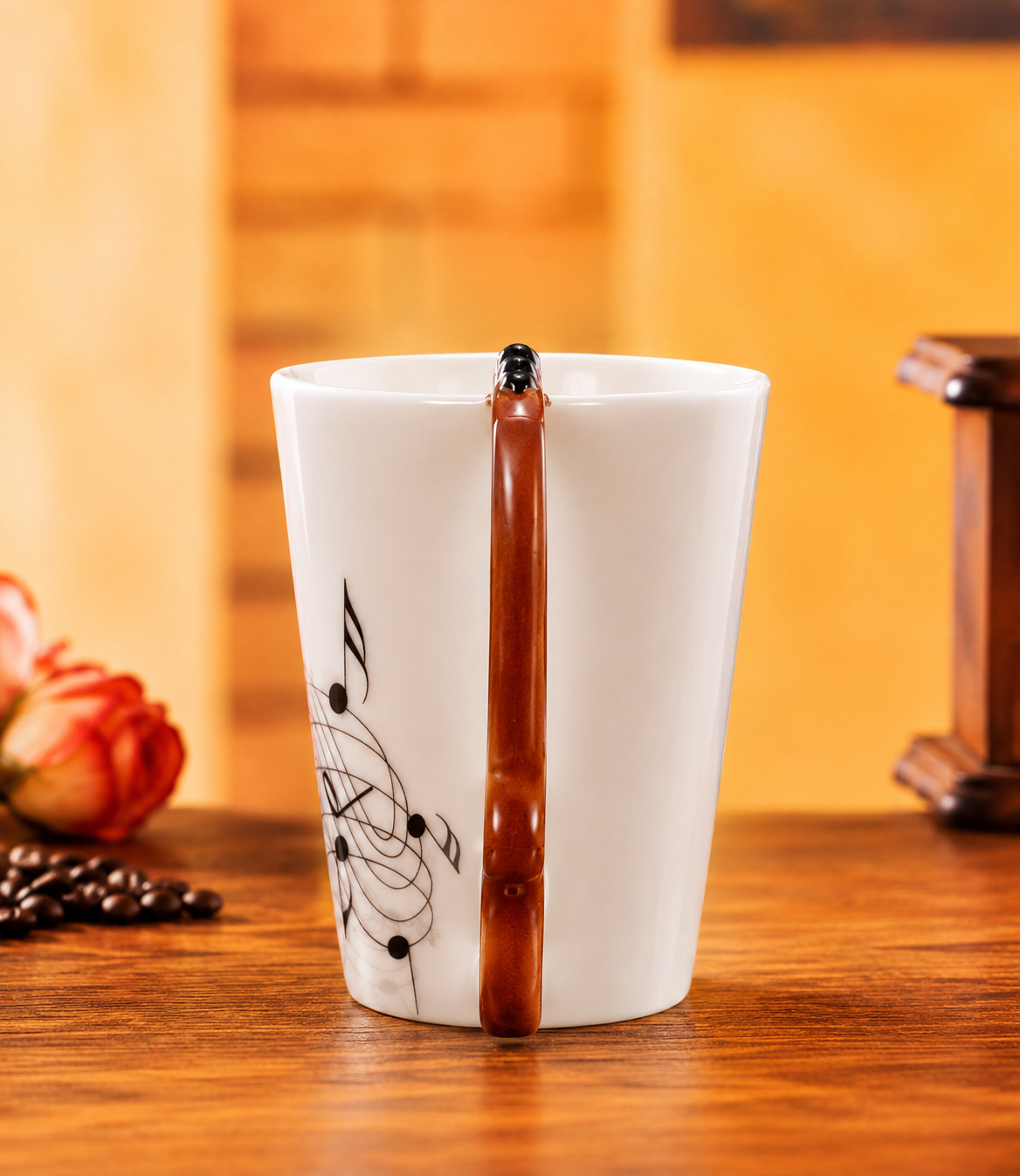 Ceramic Cup Music Creative Water Cup Musical Note Mug Gift Coffee Cup Musical Instrument Handle